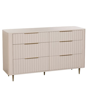 Josie Collection - Mahogany Wood 6 Drawer Wide Chest