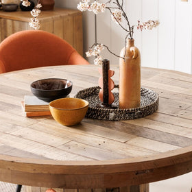 Westchester Collection - Reclaimed Wood Extending Round Dining Table (135cm - 185cm)