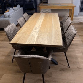 Bespoke Collection - Solid Oak Dining Table -Triangle Frame