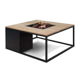 Honolulu Black and Teak Medium Fire Pit