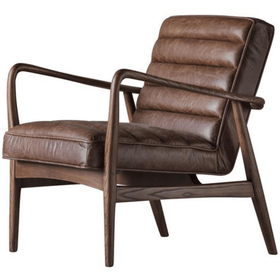 Bergen Mid-Century Leather Lounge Chair
