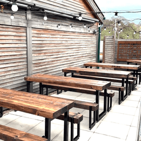 Commercial outdoor/indoor dining furniture with a sleeping design