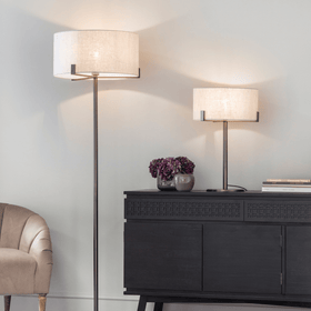 Mayville Floor Lamp - Natural / Brushed Bronze