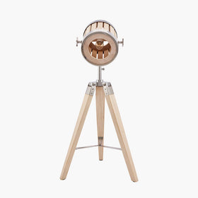 Nothe Marine Table Lamp - Natural Wood / Silver
