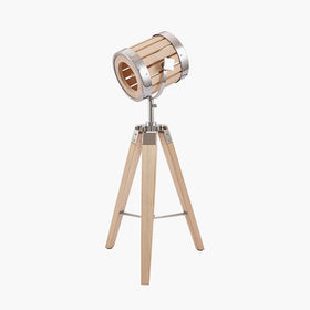 Nothe Marine Table Lamp - Natural Wood / Silver