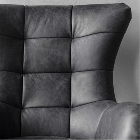 Henley Ebony Leather Swivel Chair
