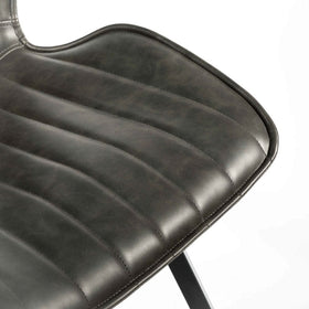 Coney Vegan Leather Dining Chairs - Charcoal Grey