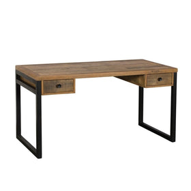 reclaimed desk on white background