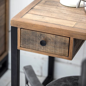 closeup of reclaimed desk drawer