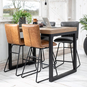 reclaimed bar table in rectangle with stools