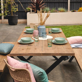 Rugger Brown Rustic Wood Outdoor Dining Table