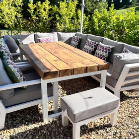 rustic custom sleeper table with white powder coating