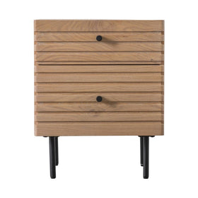 Oku Oak 2 Drawer Bedside Cabinet
