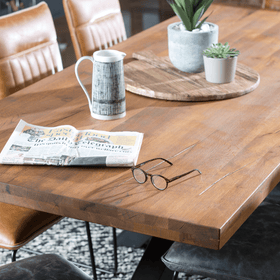 solid oak wood dining table
