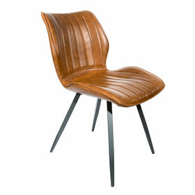 Coney Vegan Leather Dining Chairs - Tan