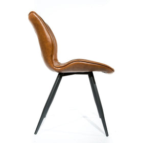 Coney Vegan Leather Dining Chairs - Tan