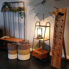 Smithfield Mango Wood Wine Bottle Display Rack