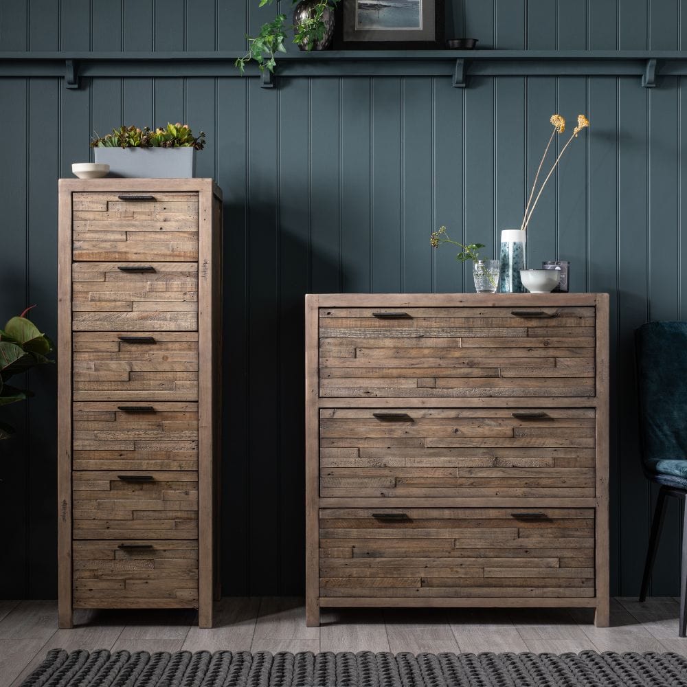 Florence Collection Reclaimed Wood 6 Drawer Tall Chest