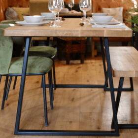 Bespoke Collection - Solid Oak Dining Table -Triangle Frame