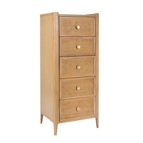 Java Collection - Mindi Wood 5 Drawer Tall Chest