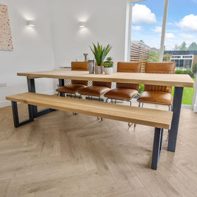 Bespoke Collection - Solid Oak 240cm Dining Table And 210cm Bench 