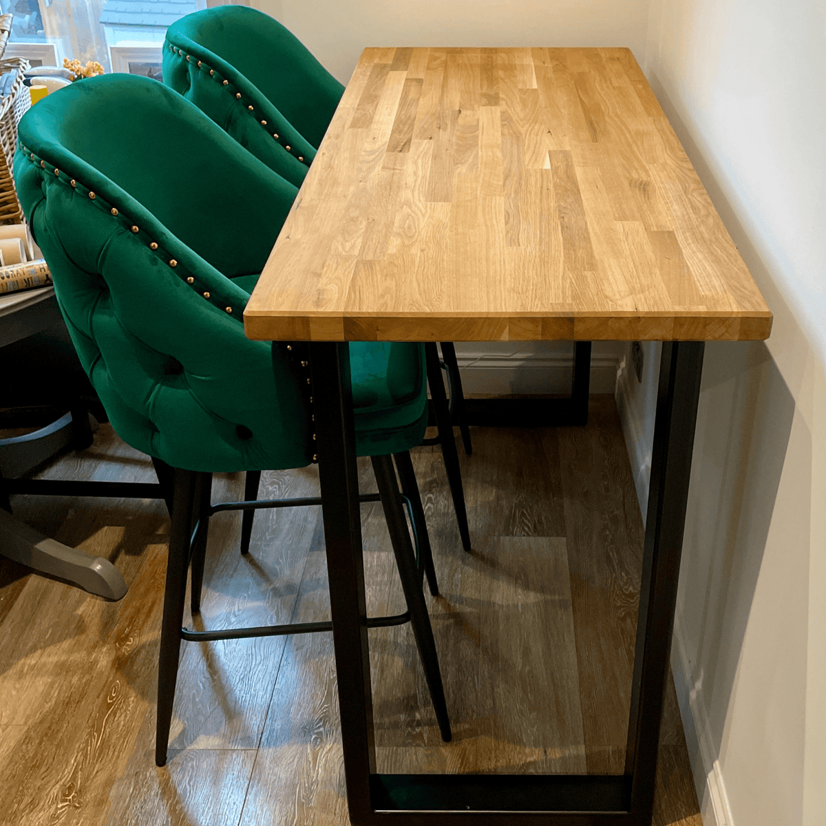 Bespoke Collection - Staved Oak Breakfast Bar Table - Chunky U Base