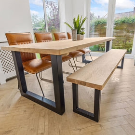 Bespoke Collection - Solid Oak 240cm Dining Table And 210cm Bench 