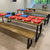 Tri-Frame Industrial Restaurant/Canteen Dining Table - Grey Wash - 300cm x 90cm with matching 270cm x 35cm bench