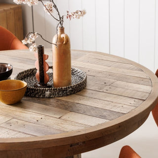 Westchester Collection - Reclaimed Wood Extending Round Dining Table (135cm - 185cm)