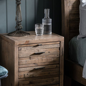 Florence Collection - Reclaimed Wood 3 Drawer Bedside Table