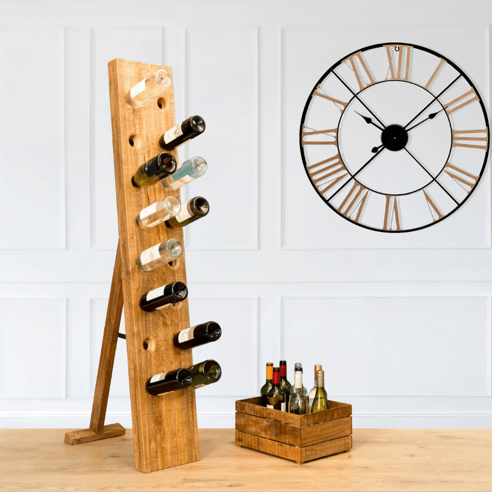 Smithfield Mango Wood Wine Bottle Display Rack