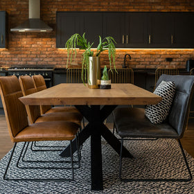 Kingston Collection - 240cm Solid Oak Dining Table Set
