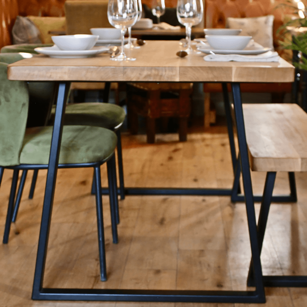 Bespoke Collection - Solid Oak Dining Bench - Triangle Frame