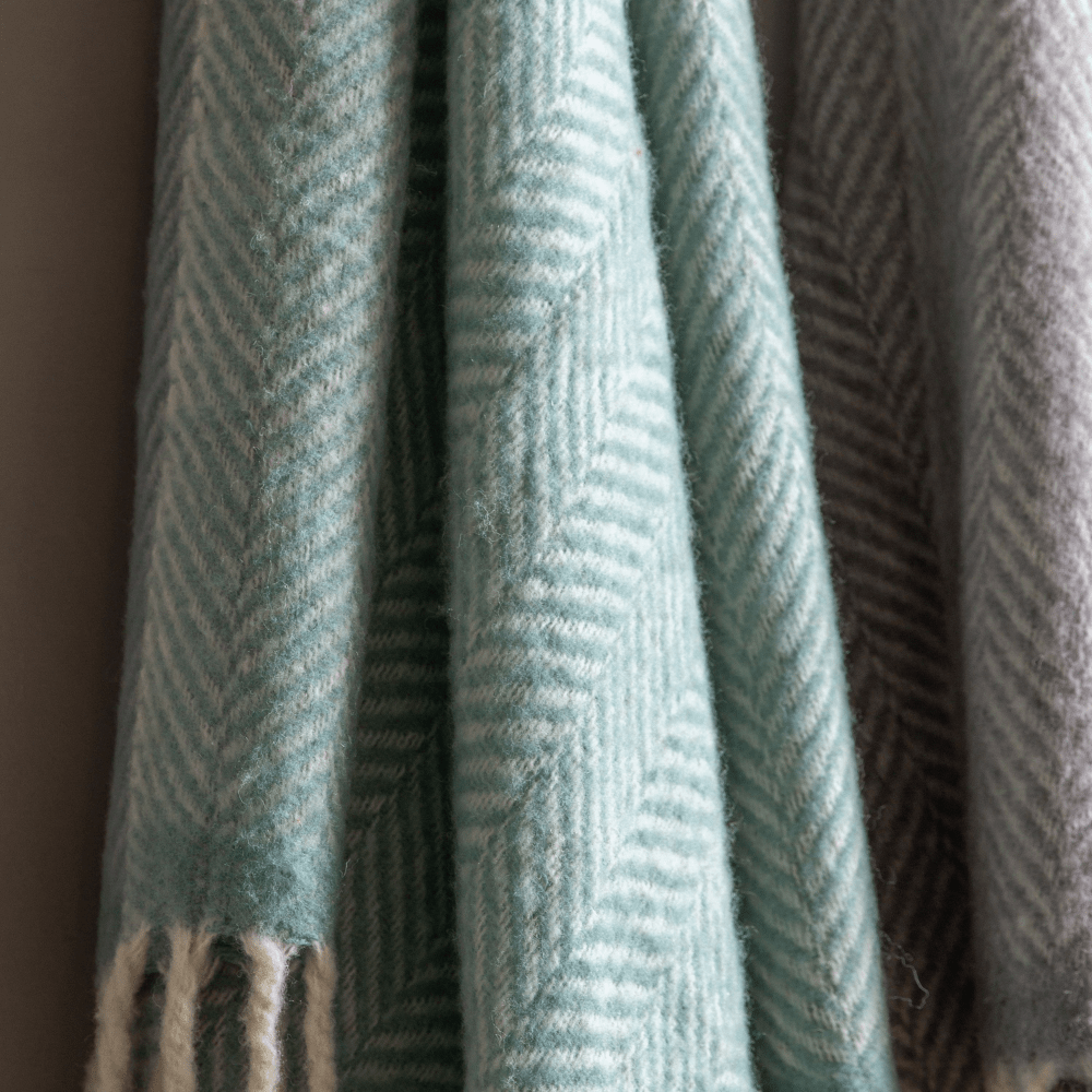 Wool Herringbone Throw - 4 Colours
