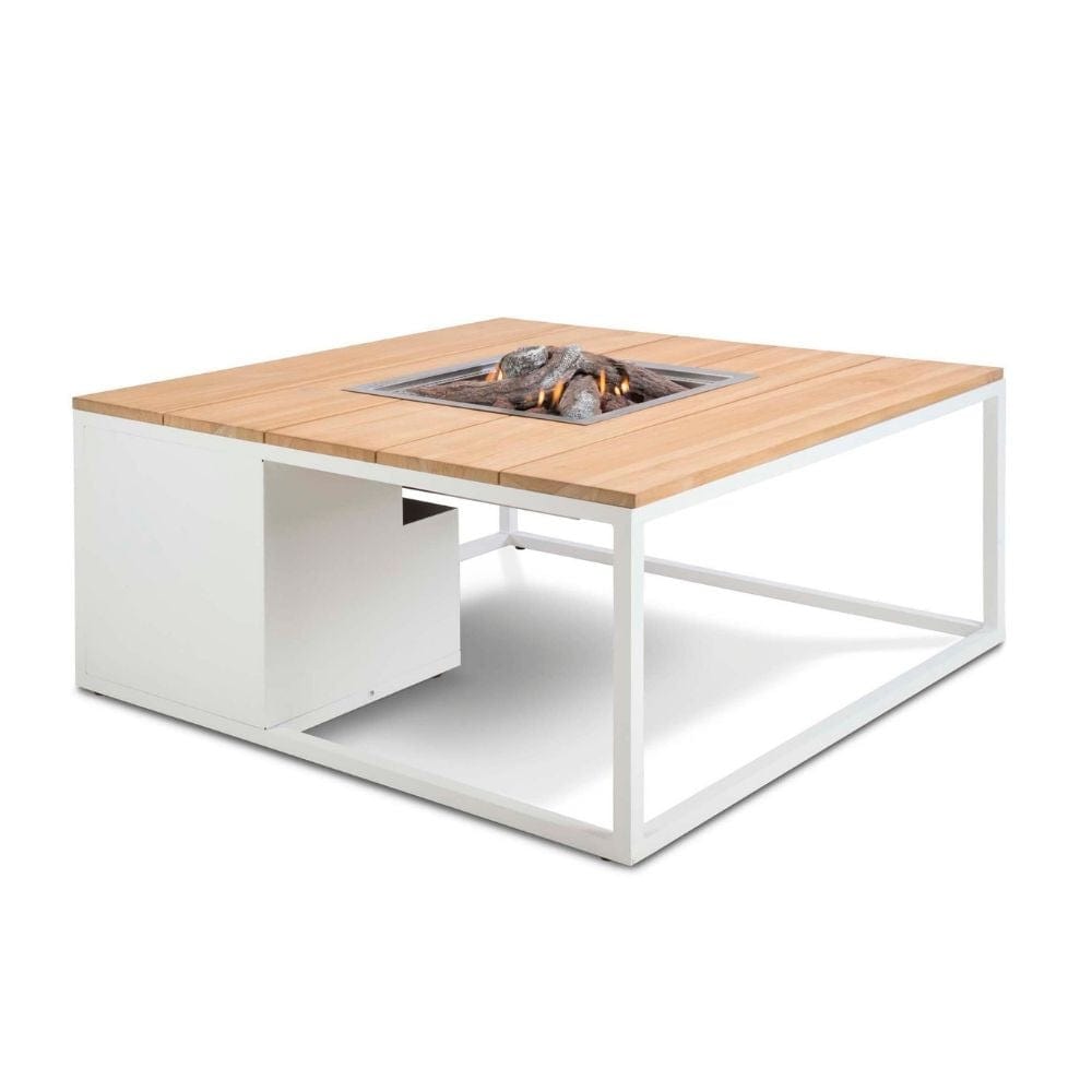 Honolulu White and Teak Medium Fire Pit