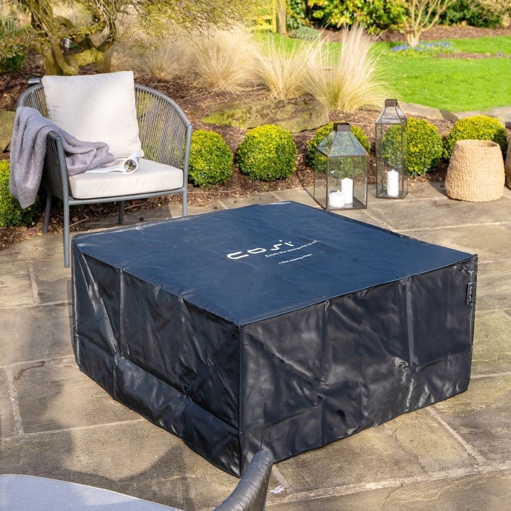 Honolulu Black and Teak Medium Fire Pit