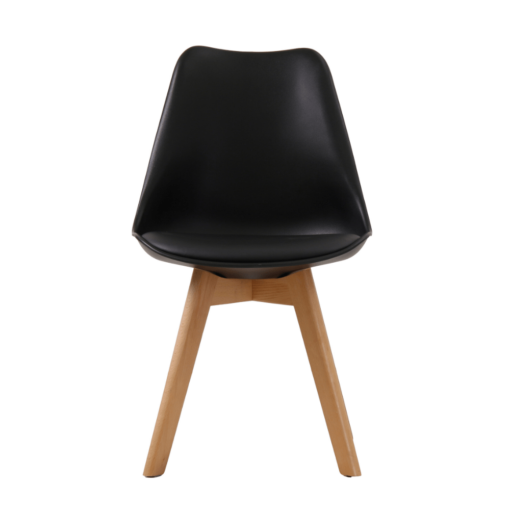 Black padded dining online chairs