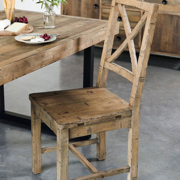 Williamsburg Collection - 120cm Round Reclaimed Wood Dining Table Set -  Hemming & Wills