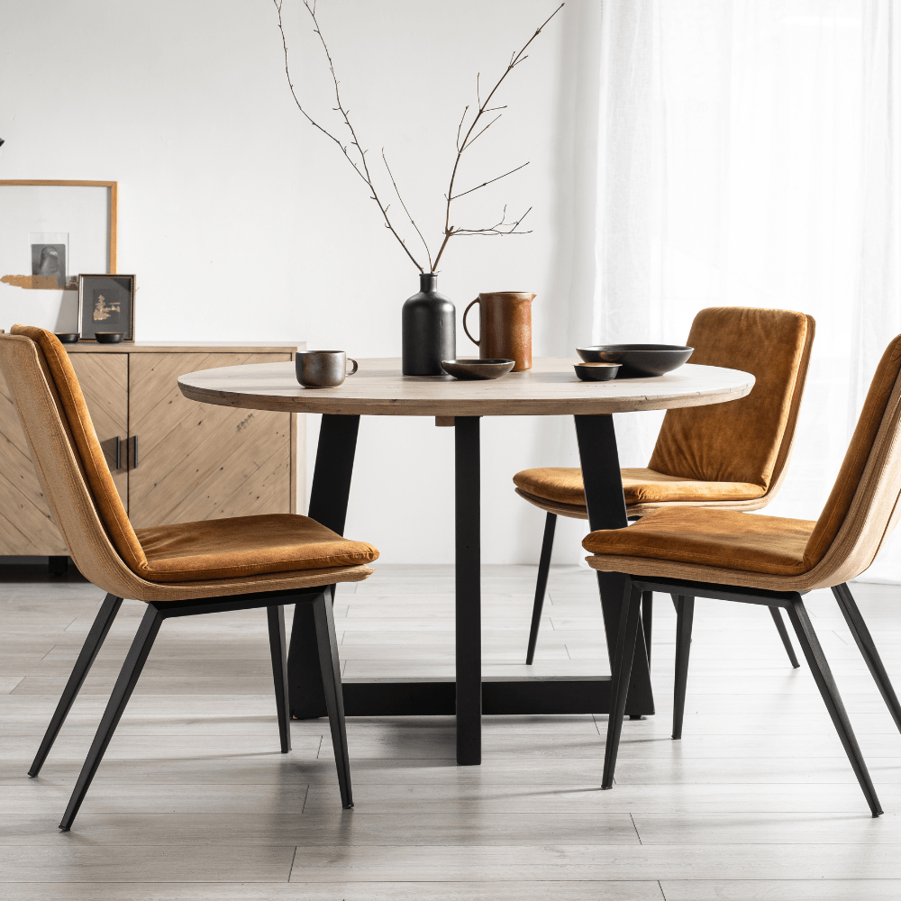 Malm Collection Reclaimed Wood 120cm Round Dining Table