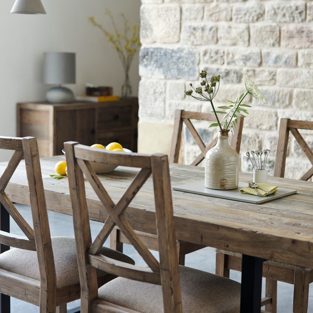 Williamsburg Collection - Reclaimed Wood Extending Dining Table Set (180cm - 240cm)