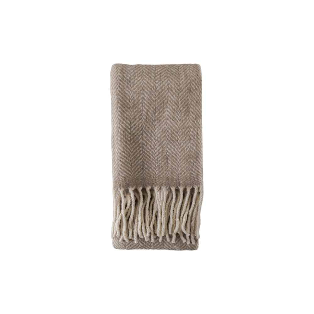Wool Herringbone Throw - 4 Colours