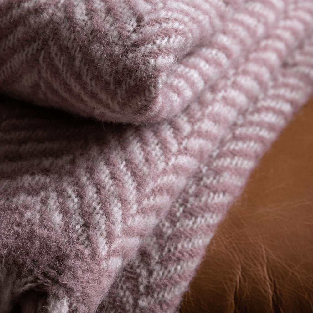 Wool Herringbone Throw - 4 Colours