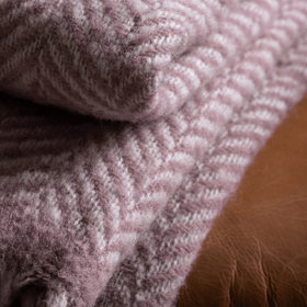 Wool Herringbone Throw - 4 Colours