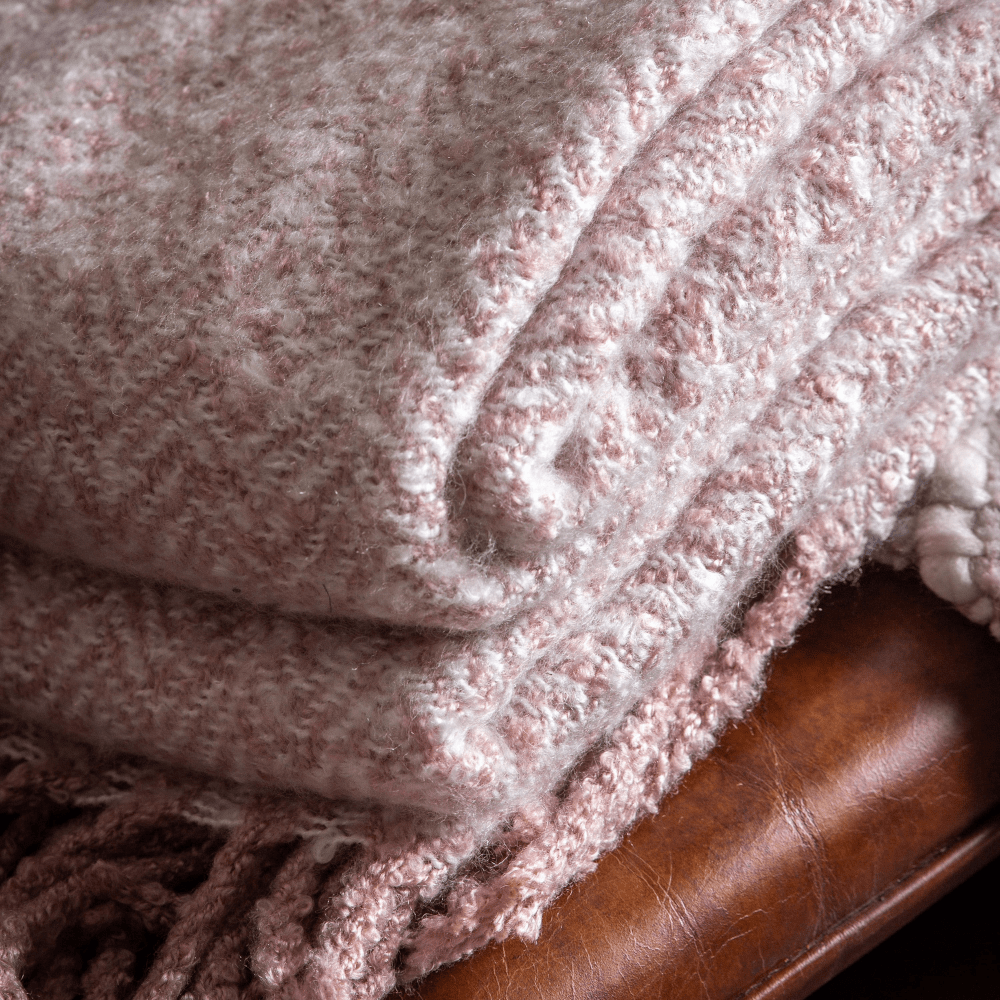 Faux Mohair Herringbone Throw - 5 Colours