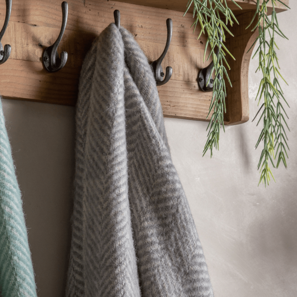 Wool Herringbone Throw - 4 Colours