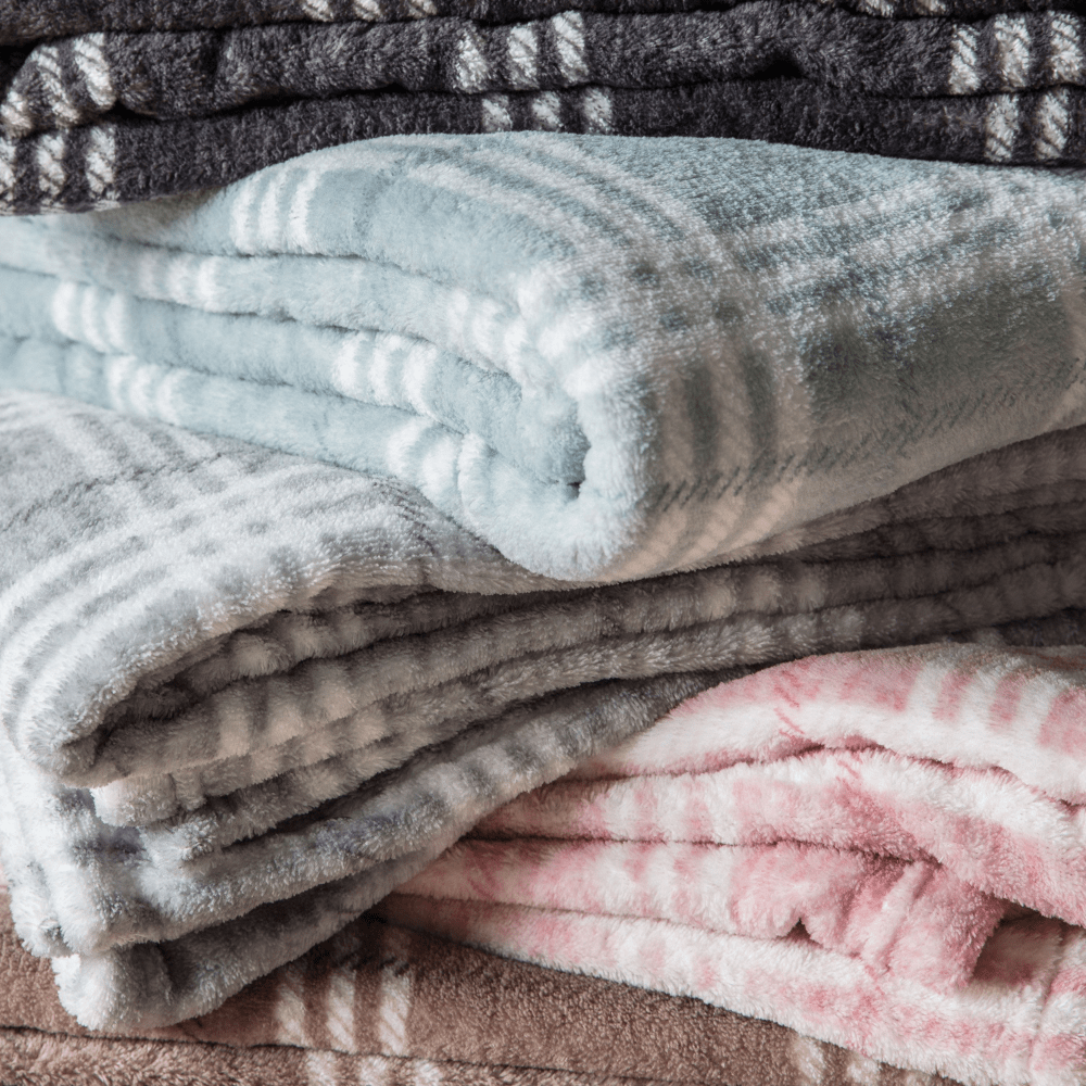 Check Rolled Fleece - 5 Colours