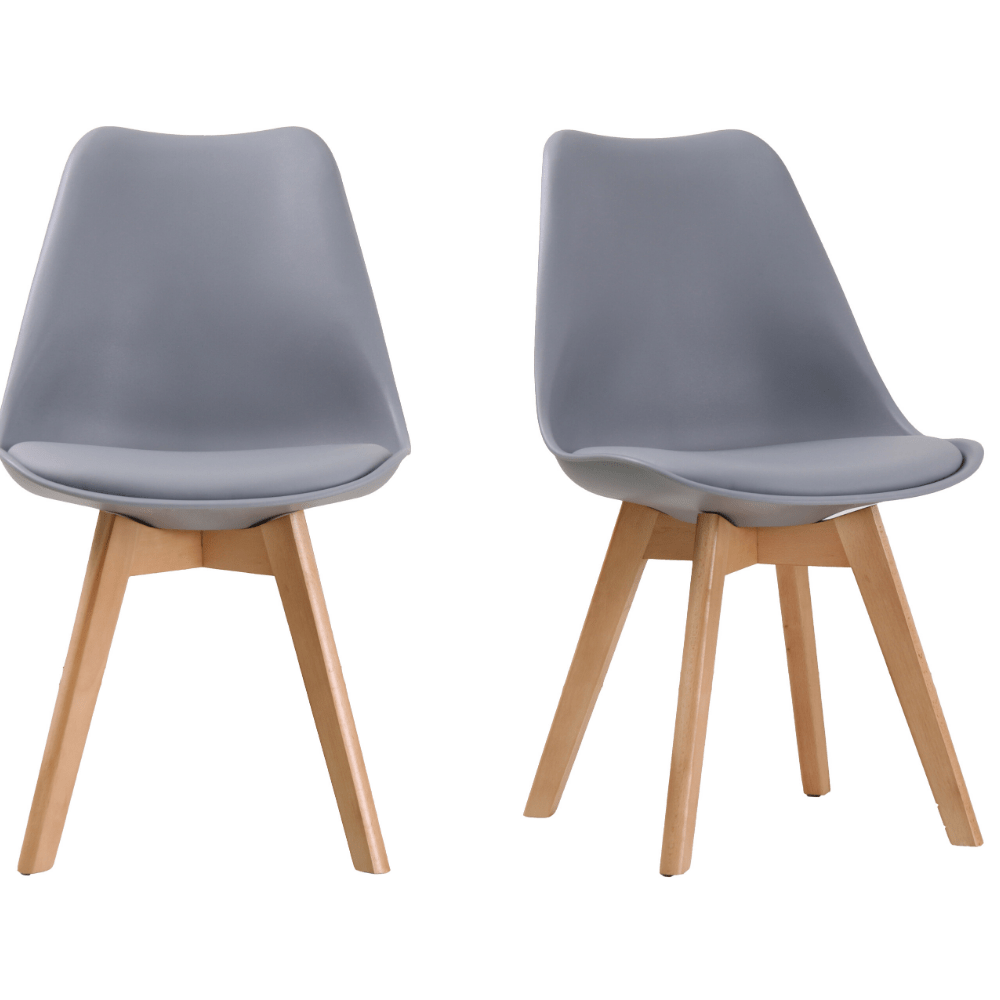 Grey Scandi Dining Chairs Free Delivery Set of 2 4 Hemming