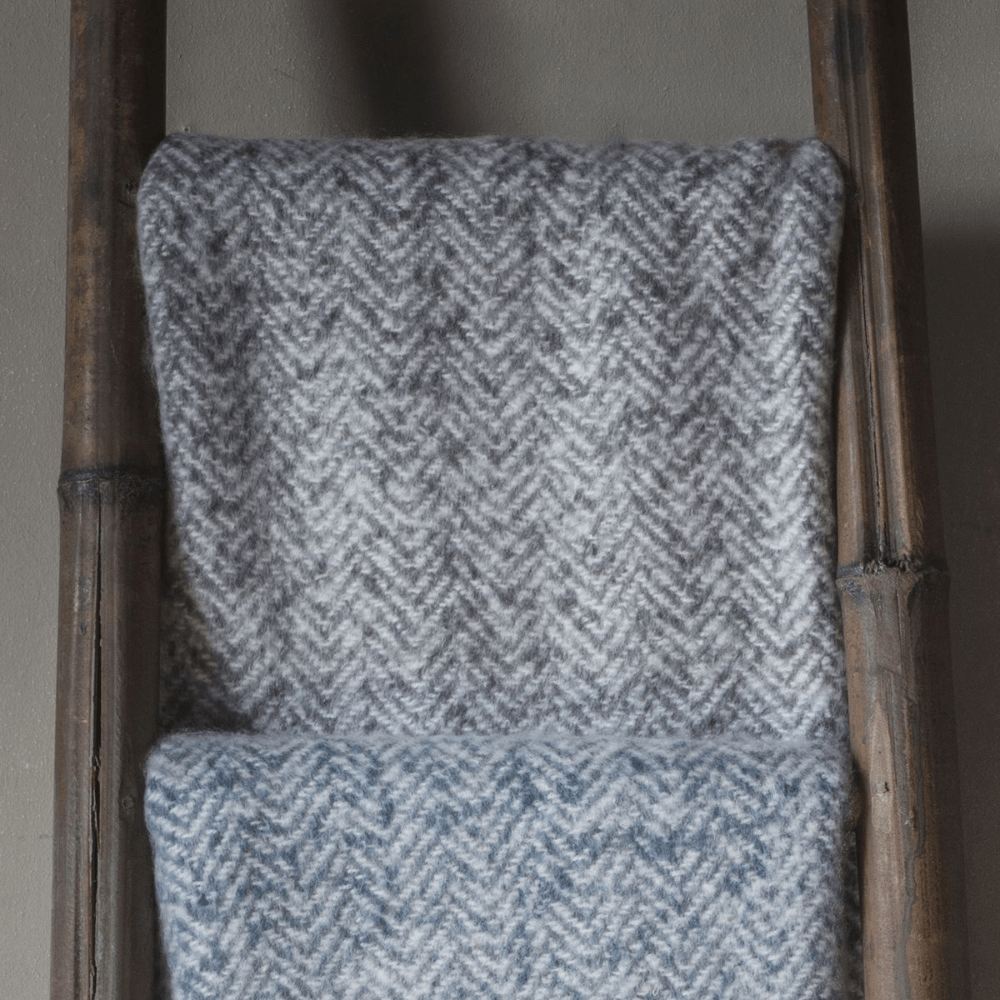 Faux Mohair Herringbone Throw - 5 Colours