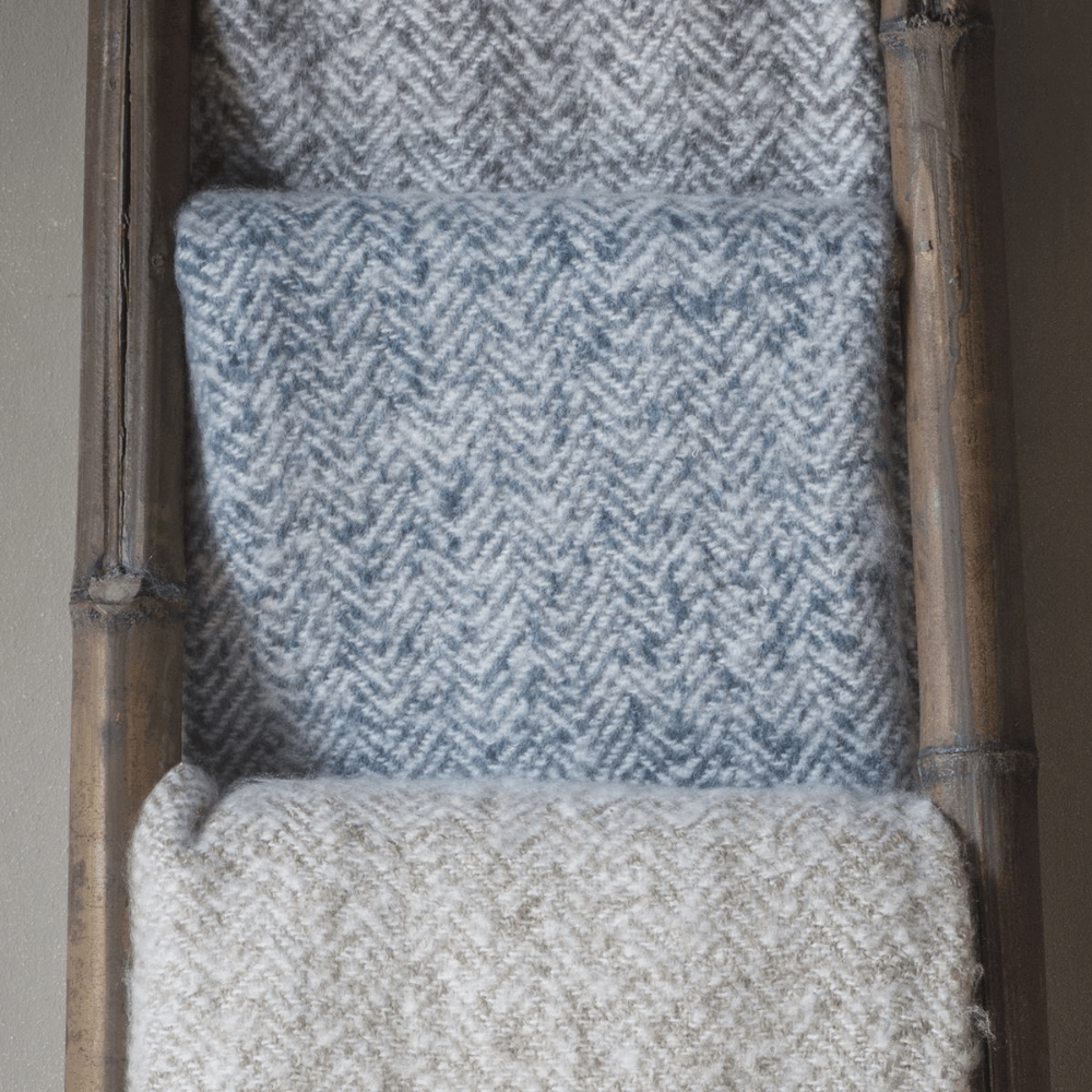 Faux Mohair Herringbone Throw - 5 Colours
