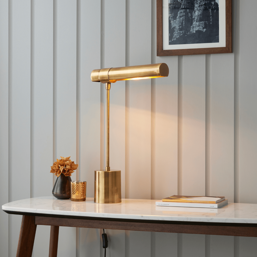 Linear wood deals led table lamp